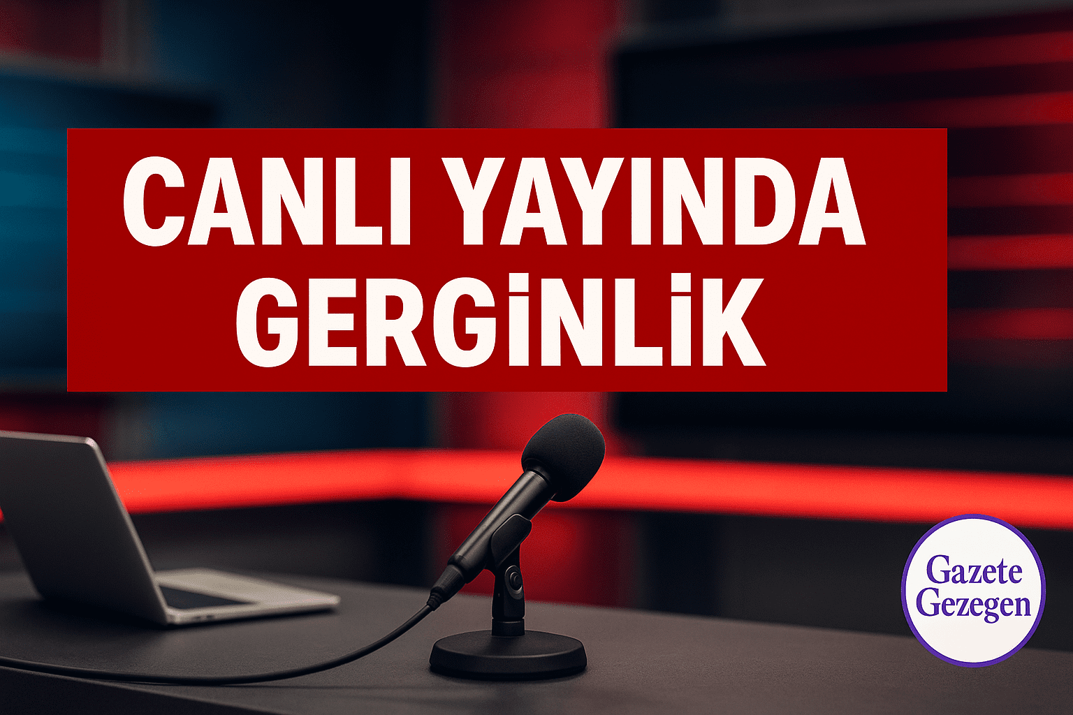 Hande Fırat ile Melik Yiğitel’in canlı yayında tartışmasını gösteren haber görseli. Canlı yayın stüdyosu arka planı, masa ve mikrofon detayları, sağ alt köşede Gazete Gezegen logosu bulunuyor.