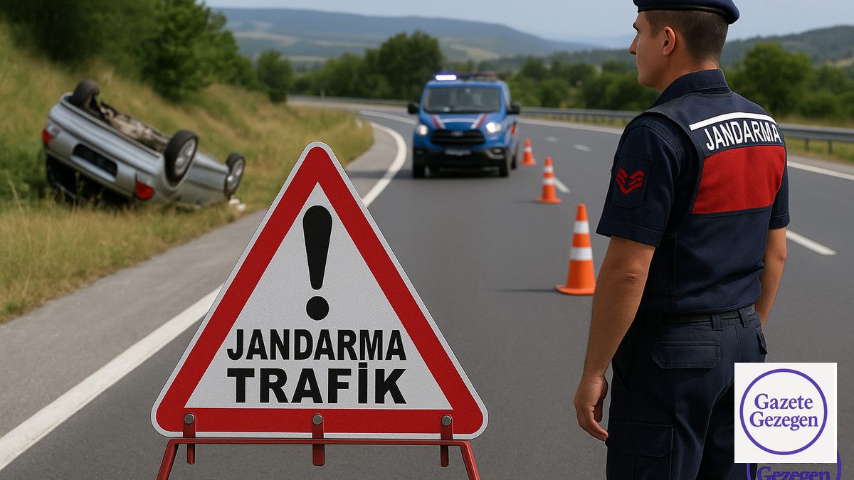 Kütahya’da yol kontrolünde meydana gelen kazada jandarma trafik görevlisi için anma – yol kontrolü tabelası ve kaza yeri – #gazetegezegen