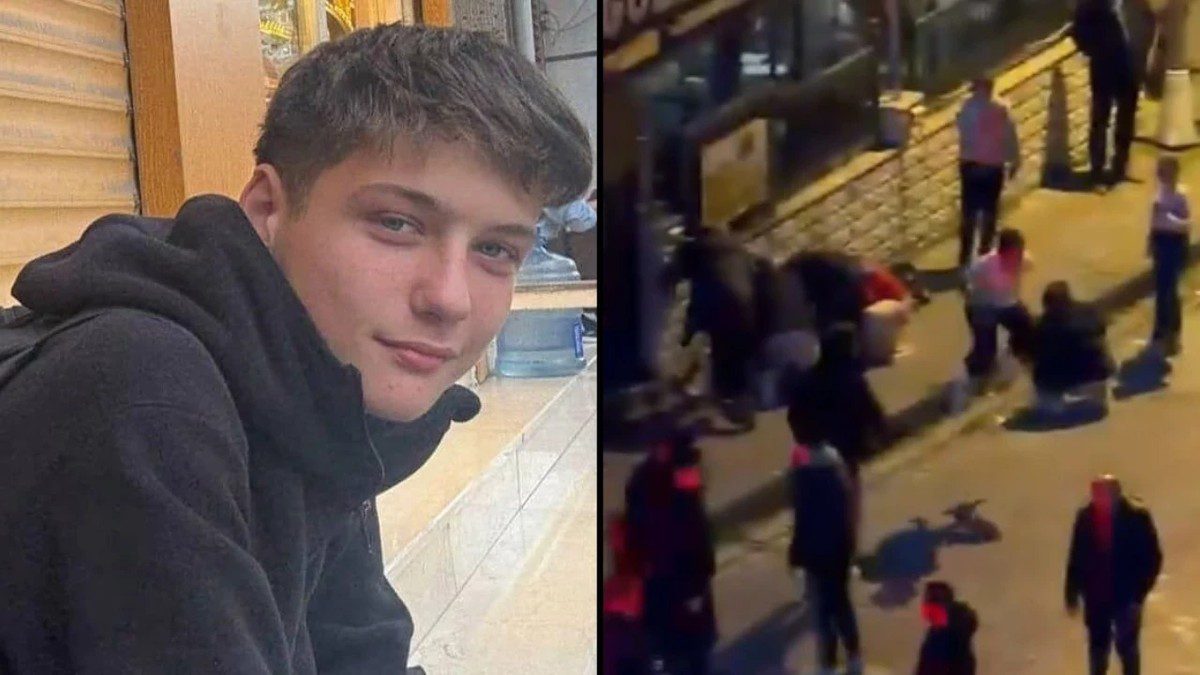 Güngören’de yan baktın tartışması sonrası 17 yaşındaki Atlas Çağlayan’ın hayatını kaybettiği bıçaklı saldırıya ait görüntü