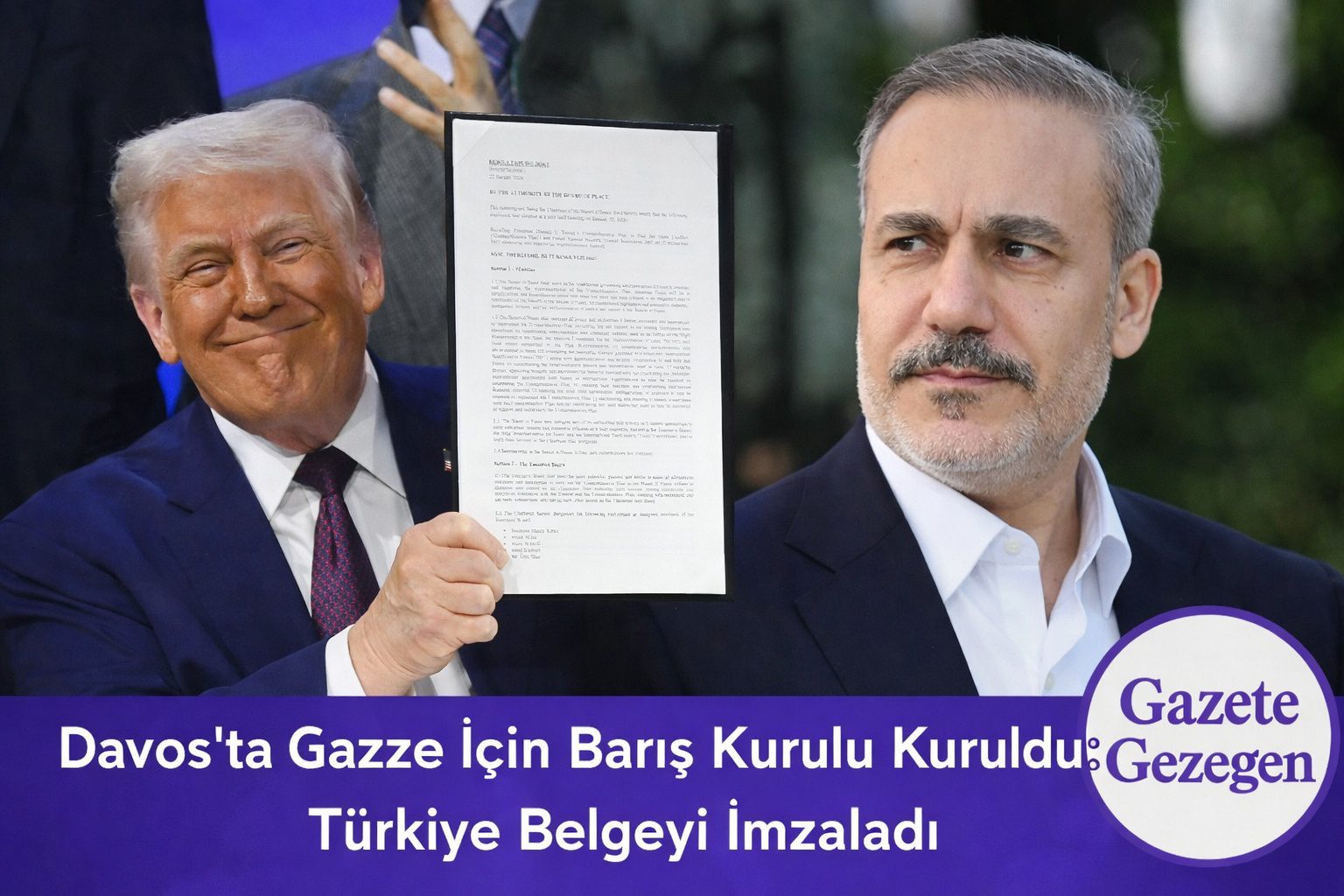 Davos’ta düzenlenen uluslararası toplantıda Gazze Barış Kurulu belgesini imzalayan liderler ve diplomatik süreç