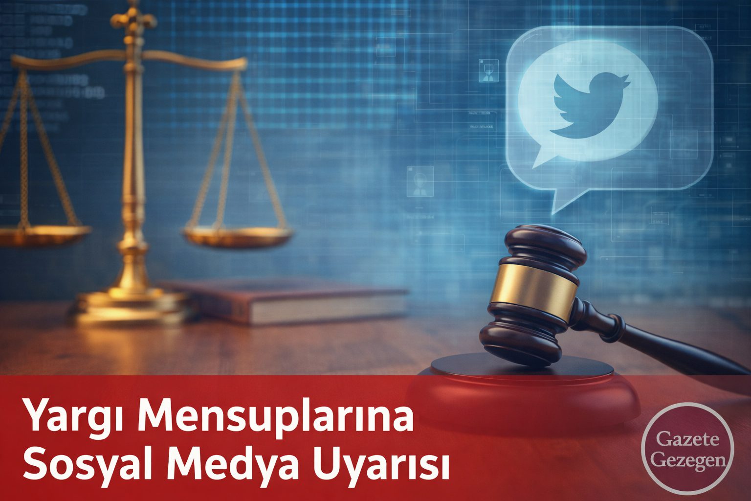 Yargı mensuplarına yönelik sosyal medya kullanımına ilişkin etik uyarı ve adalet temalı görsel