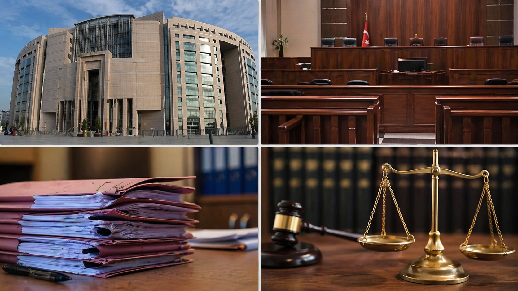 Rezan Epözdemir hakkında takipsizlik kararıyla sonuçlanan soruşturmaya dair adliye ve hukuk temalı görsel