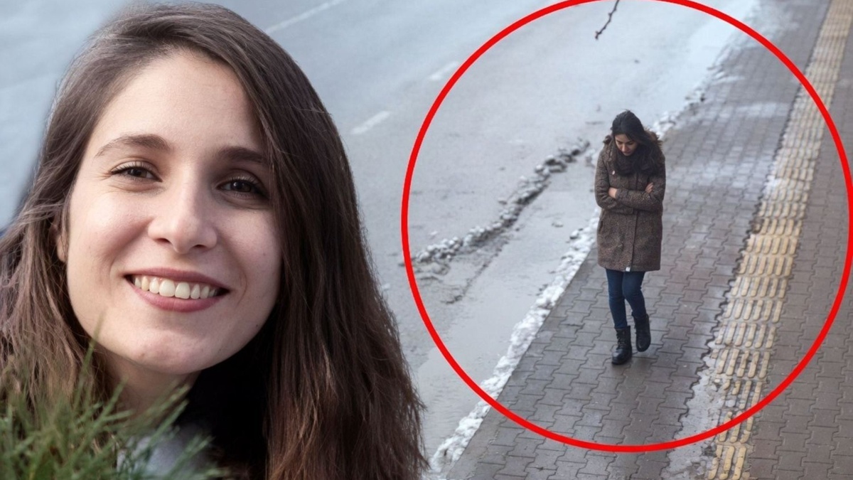 Gülistan Doku’nun kaybolmadan önce kaldırımda yürüdüğü anı gösteren görüntü